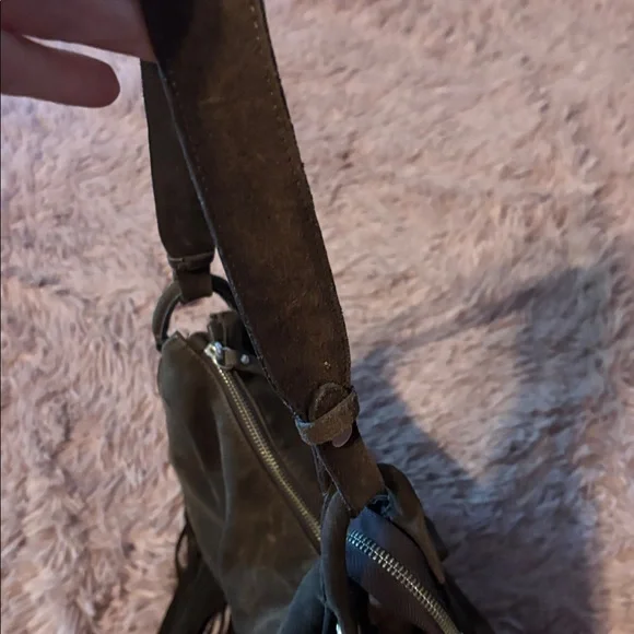 Fringed Brown Suede Shoulder Bag - Picture 6 of 6